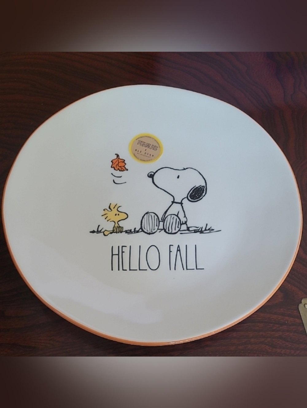 Rae Dunn Peanuts Hello Fall Plate